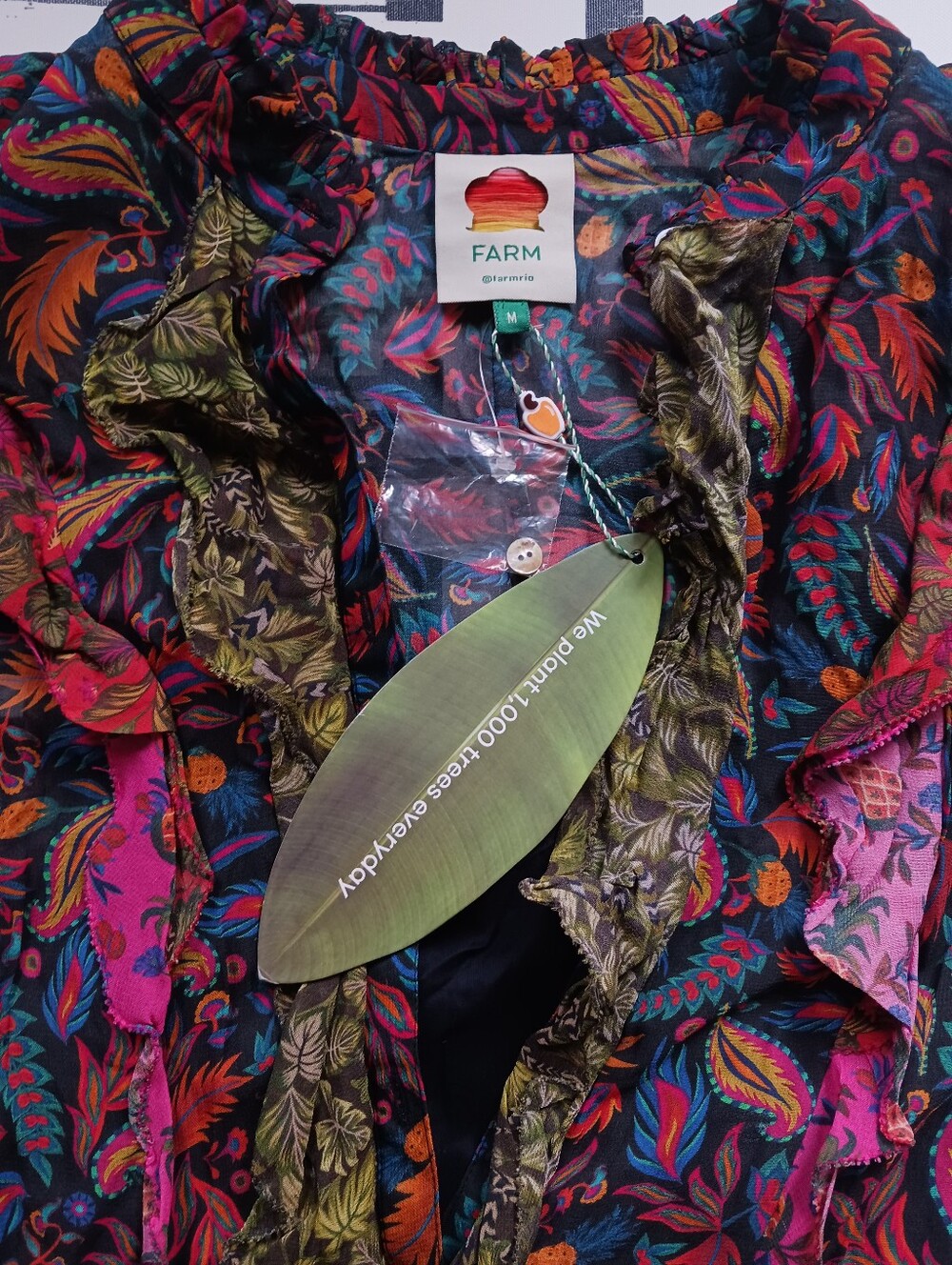 NWT Farm Riomixed Mini Prints Midi Dress Size M - Picture 6 of 12